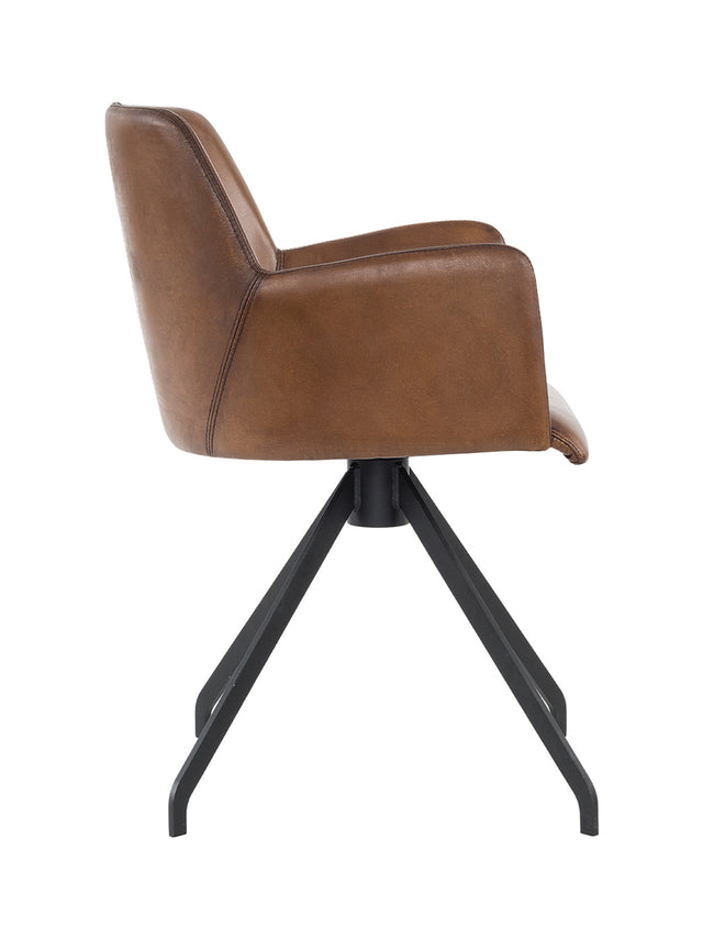 Sedia girevole Steve con gambe in metallo 53 L x 57 P x 77 H
