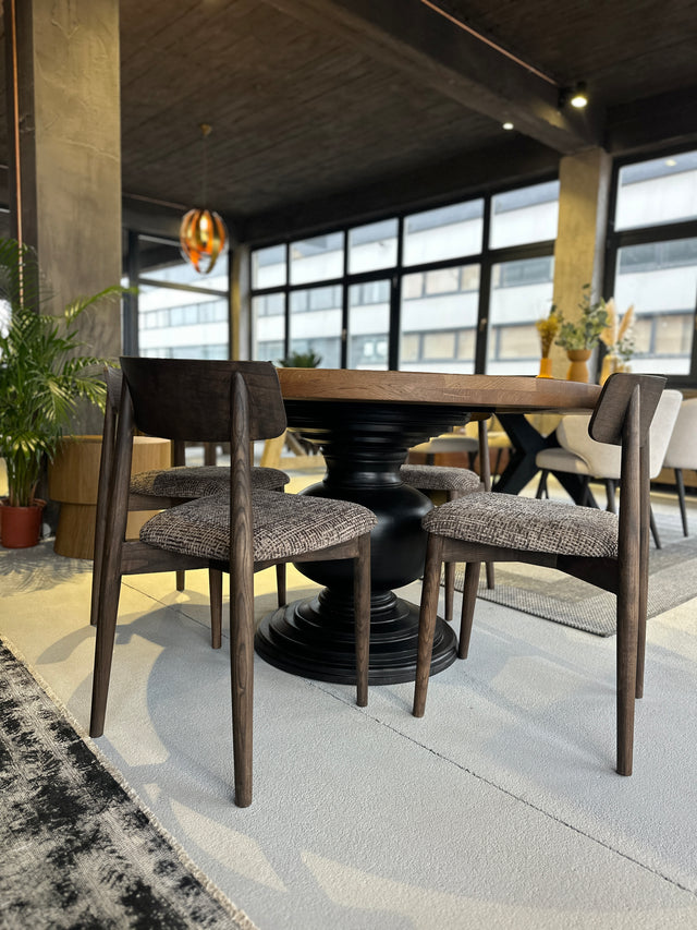 Lyon tölgyfa kerek asztal