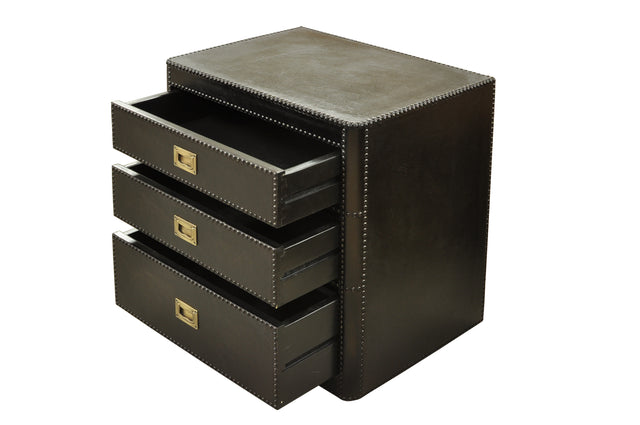 Ana Leder gepolsterter und gepolsterter Nachttisch 66 B x 45 T x 66 H