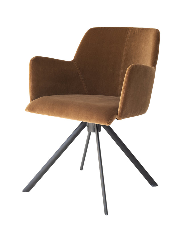 Chaise pivotante Steve avec pieds en métal 53 L x 57 P x 77 H