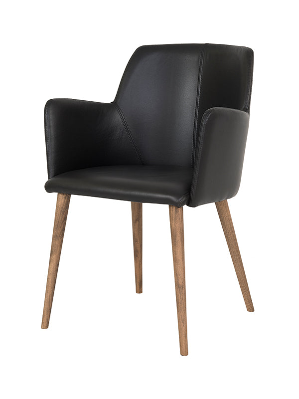 Stewart Chair with Wooden Legs 53 W x 57 D x 77 H