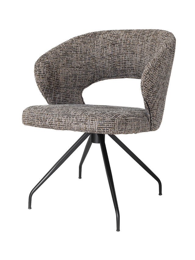 Chaise pivotante Cassius avec pieds en métal 56 L x 56 P x 78 H