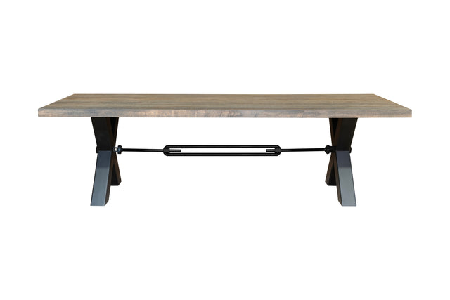 Masa dining Kansas din Stejar Masiv cu design industrial