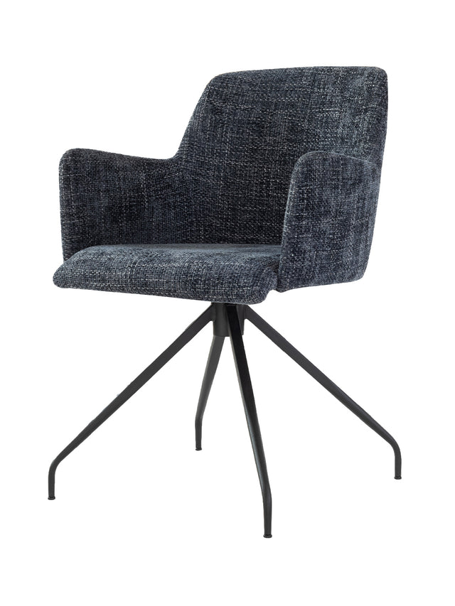 Chaise pivotante Steve avec pieds en métal 53 L x 57 P x 77 H